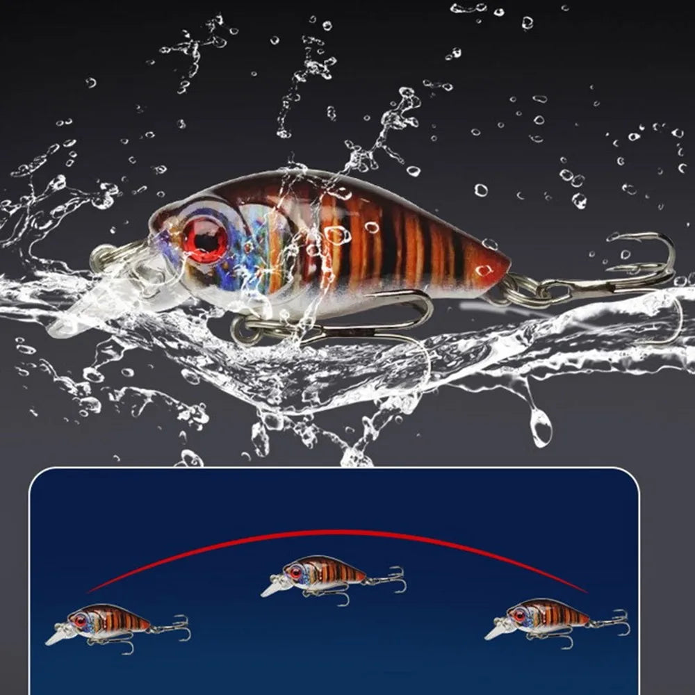 10pcs Lifelike Mini Fishing Lures Set Assorted Bionic Minnow Crankbaits