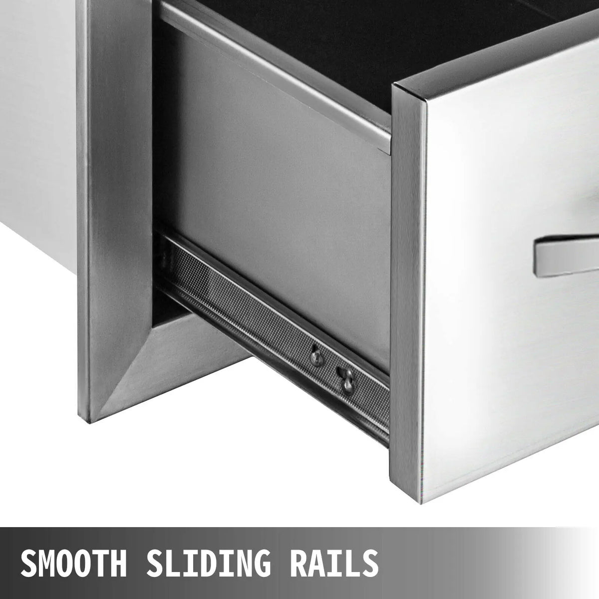 SucceBuy Stainless Steel Outdoor Kitchen Drawers W/ Handle Large Storage BBQ Island Great for Any Weather Condition