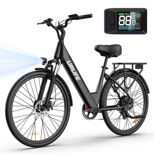 URLIFE E26 Electric Bike for Adults 750W Motor 48V 10.4Ah Removable Battery 7 Speed 80KM Long Range 20MPH E-bike Commuter
