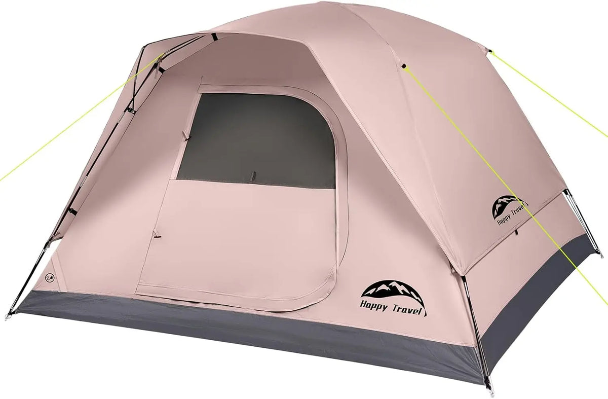 4-Person Dome Camping Tent with Rainfly, Waterproof Clip Quick Setup, Portable Family Tent with Mesh Windows, 20% Extra Headroom for Backpacking and Hiking