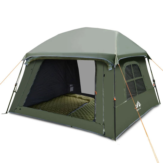 Night Cat 4 Person Pop Up Camping Tent, Blackout Cabin Tent with Vestibule & Rainfly, Waterproof Instant Easy Setup Family Tent, Dark Room Outdoor Tent for Camping, Hiking, Backyard