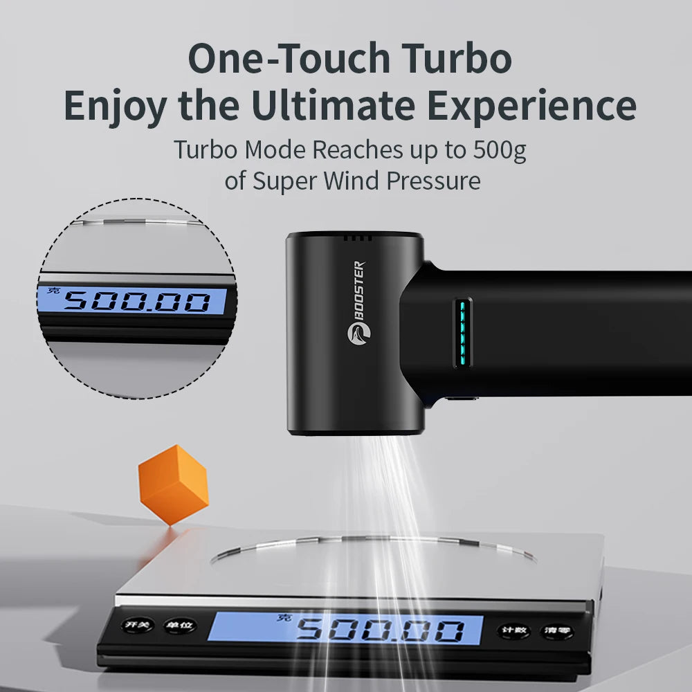 Booster TF40 Turbo Fan Brushless Portable High 500g Thrust Wind Air Blower Powerful Water Removal Air Duster for Camping/BBQ