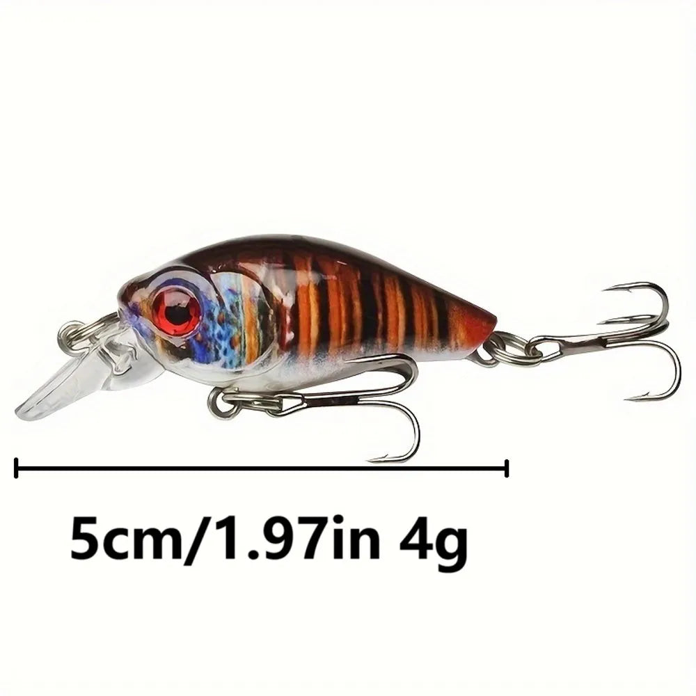 10pcs Lifelike Mini Fishing Lures Set Assorted Bionic Minnow Crankbaits