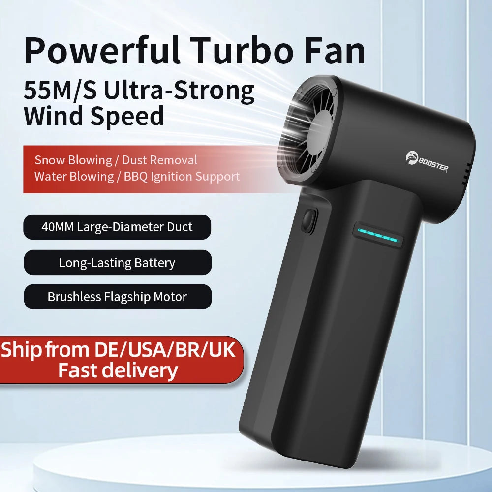 Booster TF40 Turbo Fan Brushless Portable High 500g Thrust Wind Air Blower Powerful Water Removal Air Duster for Camping/BBQ